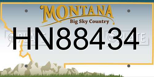 HN88434 Montana License Plate