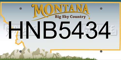 HNB5434 Montana License Plate