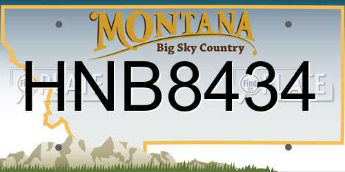 HNB8434 Montana License Plate