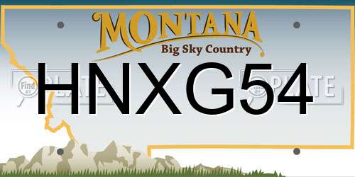 HNXG54 Montana License Plate