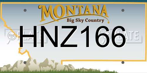 HNZ166 Montana License Plate
