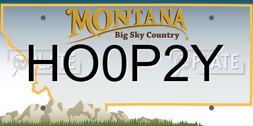 HO0P2Y Montana License Plate