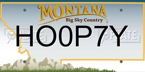 HO0P7Y Montana License Plate