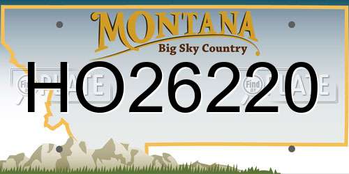 HO26220 Montana License Plate