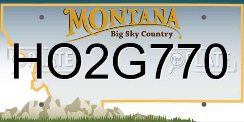 HO2G770 Montana License Plate