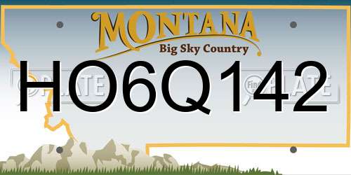 HO6Q142 Montana License Plate