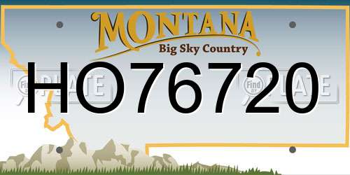 HO76720 Montana License Plate