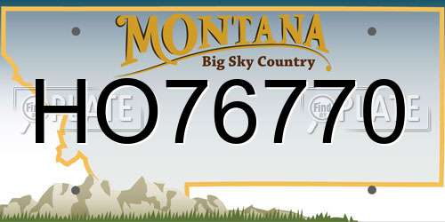 HO76770 Montana License Plate