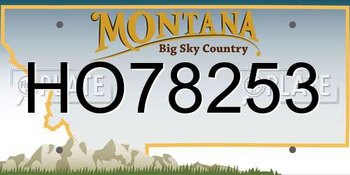 HO78253 Montana License Plate