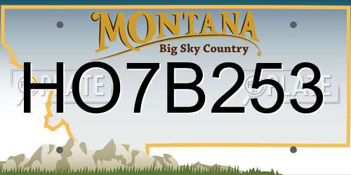 HO7B253 Montana License Plate