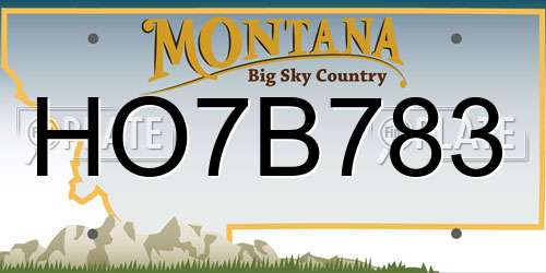 HO7B783 Montana License Plate