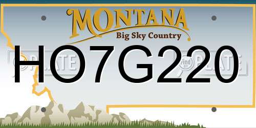 HO7G220 Montana License Plate