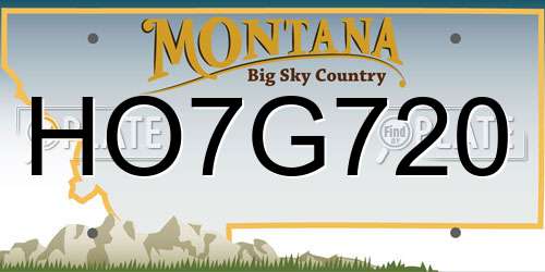 HO7G720 Montana License Plate