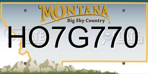 HO7G770 Montana License Plate