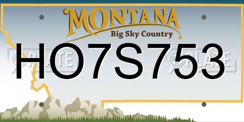HO7S753 Montana License Plate
