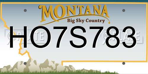 HO7S783 Montana License Plate