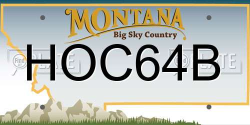 HOC64B Montana License Plate