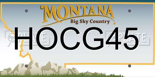 HOCG45 Montana License Plate