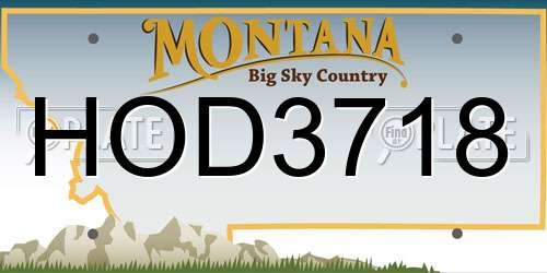 HOD3718 Montana License Plate