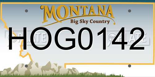 HOG0142 Montana License Plate