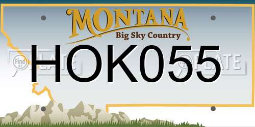 HOK055 Montana License Plate