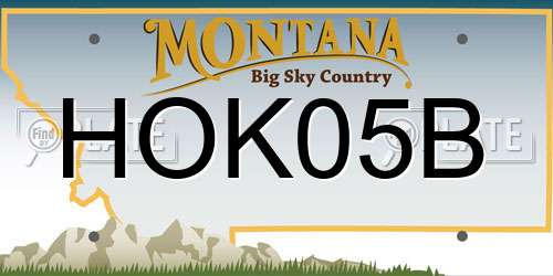 HOK05B Montana License Plate