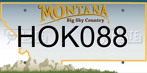 HOK088 Montana License Plate