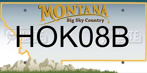 HOK08B Montana License Plate