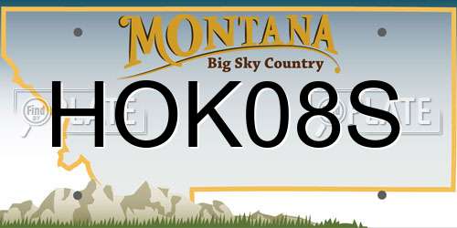 HOK08S Montana License Plate