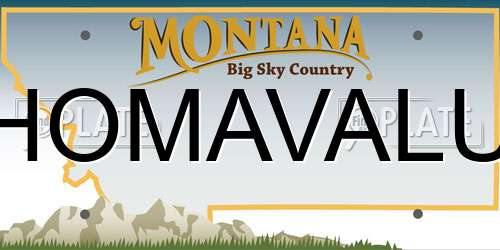 HOMAVALU Montana License Plate