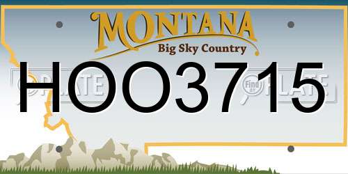HOO3715 Montana License Plate