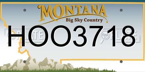 HOO3718 Montana License Plate