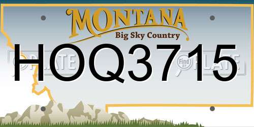 HOQ3715 Montana License Plate