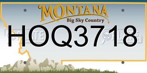 HOQ3718 Montana License Plate