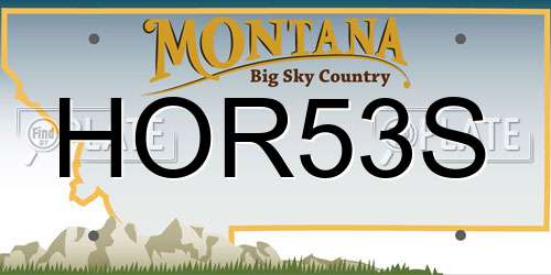 HOR53S Montana License Plate