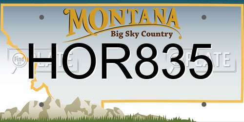 HOR835 Montana License Plate
