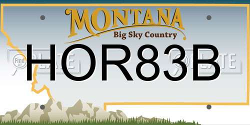 HOR83B Montana License Plate