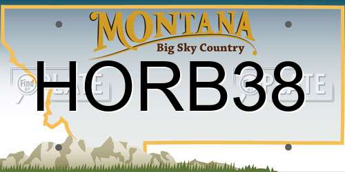HORB38 Montana License Plate