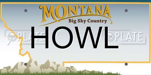HOWL Montana License Plate