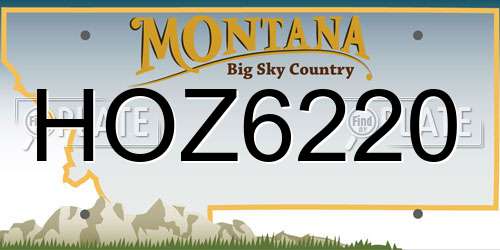 HOZ6220 Montana License Plate