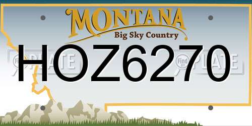 HOZ6270 Montana License Plate