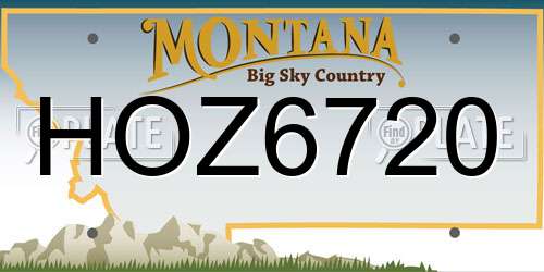 HOZ6720 Montana License Plate