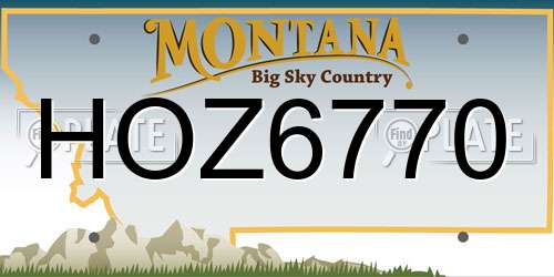 HOZ6770 Montana License Plate