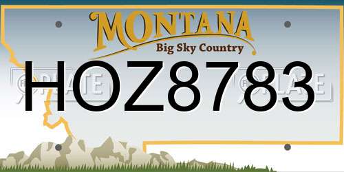 HOZ8783 Montana License Plate