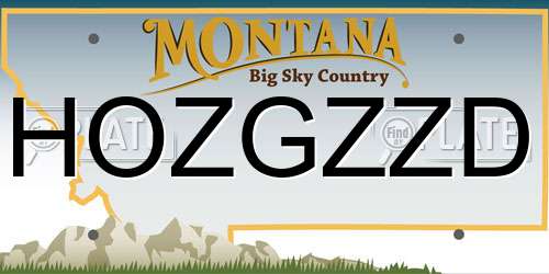 HOZGZZD Montana License Plate