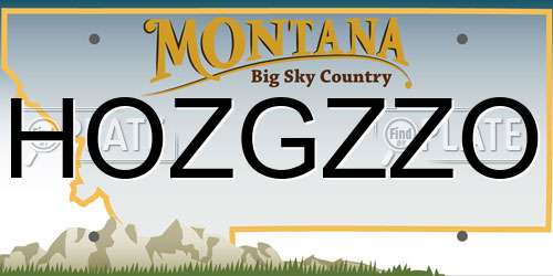 HOZGZZO Montana License Plate
