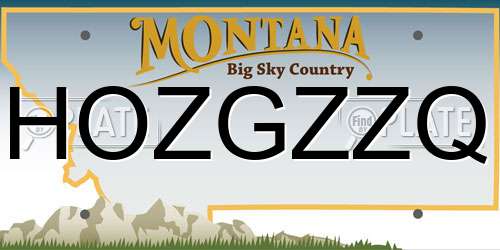 HOZGZZQ Montana License Plate