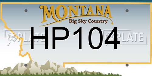 HP104 Montana License Plate