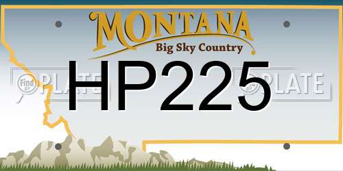 HP225 Montana License Plate