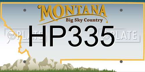 HP335 Montana License Plate